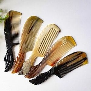 Peigne en corne fait main naturel bouclé personnalisé avec dents fines et larges Peigne en corne de buffle fait main pour la coiffure - Product Image 6