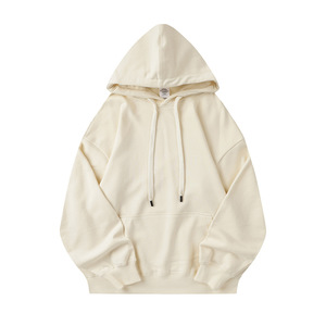 Sweat-shirt à capuche en coton biologique épais 350g pour hommes et femmes, coupe ample, décontracté, imprimé et brodé - Product Image 2