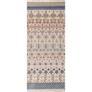 Tapis en laine et soie de bambou noués à la main Manchaha Ivory, motif géométrique puzzle, pour usage domestique, salon, couloir - Tapis Jaipur US - Product Image 1