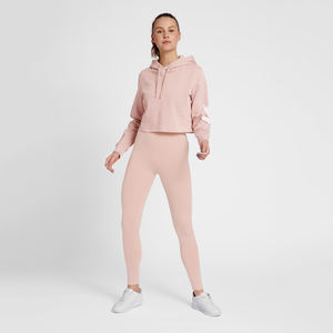 Custom Women's 100% Cotton <b>Crop</b> <b>Top</b> Hoodie Casual Oversize Pullover With Front Logo Hooded Cropped for Winter Season - Product Image 3