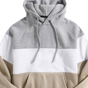 Sweat à capuche uni surdimensionné pour hommes en coton épais mélangé Vêtements de rue d'hiver Service OEM personnalisé Sweats à capuche pleine longueur à motif solide - Product Image 3