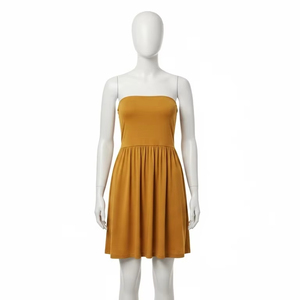 Robe décontractée sans bretelles, antistatique, en tissu polyester doux, légère, pour femmes, tenue quotidienne d'été, vêtements confortables - Product Image 5