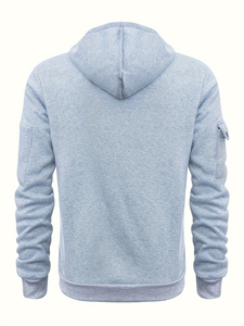 Automne hiver hommes loisirs sports multi-zip bras poche à capuche pull à capuche 2025 - Product Image 5