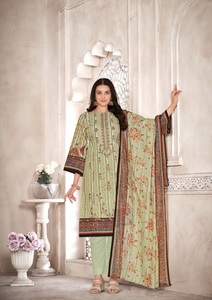 Colección de trajes de trabajo bordados Mal Dupatta de algodón de estilo puro para verano - Product Image 2