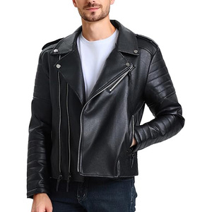 Chaqueta Bomber de Cuero Sintético para Hombre, Corte Holgado, Bolsillos con Cremallera Frontales, Diseño Moderno, Informal, para Fiestas, Ligera, Impermeable, Primavera - Product Image 3