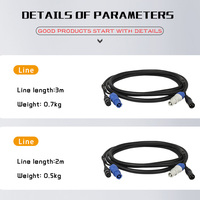 SHEHDS Professional 3 Pin Powercon Dmx Combo Cable Combi Powercon Stage Lighting 2 3 3.5m Cordon d'alimentation Plus Signal Line XLR Cable