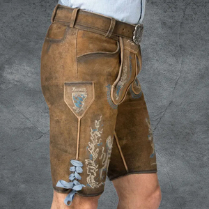 Pantalones cortos Lederhosen Trachten personalizados | Estilo bávaro vintage | Cuero de cabra sostenible | Herbst Oktoberfest Ready | Envío rápido OEM - Product Image 2