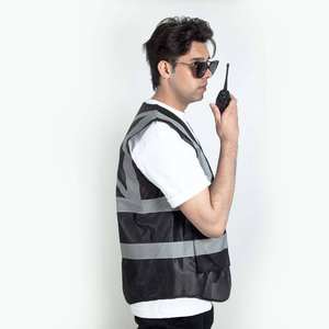 Chaleco DE SEGURIDAD reflectante de alta visibilidad personalizado con logotipo y bolsillos múltiples para trabajo al aire libre - Product Image 3