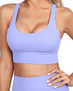 Soutien-gorge de sport pour femme, dernière conception, séchage rapide, respirant, confortable, maintien moyen, col en U, Spandex/Nylon, style épuré - Product Image 2