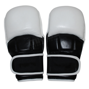 Guantes de Boxeo MMA Profesionales Personalizados, Cuero Genuino, Correa de Velcro Ajustable, Medios Dedos, Guantes de UFC Unisex, Todas las Tallas - Product Image 1
