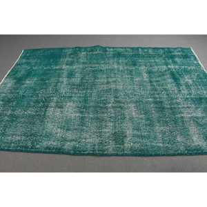 พรมวินเทจขนาด 5.4x8.3 ฟุต พรมตุรกีขนาดใหญ่ พรมลายกราฟิกสีเขียว - Product Image 2