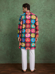 เสื้อเชิ้ตยาวสไตล์พื้นเมืองสำหรับผู้ชายทำจากผ้าฝ้ายพิมพ์ลายหลากสีสำหรับเทศกาลฤดูหนาว/ฤดูร้อน - Product Image 5