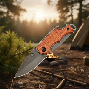 Portable Mini <b>Pocket</b> <b>Knife</b> Wooden Handle High Carbon Steel Blade MultiFunction Outdoor <b>Utility</b> <b>Knife</b> Camping Hiking Survival OEM - Product Image 3