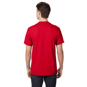 100% algodón. Camisa básica de cuello redondo de color sólido para hombre, camiseta informal de manga corta transpirable que absorbe la humedad. - Product Image 5