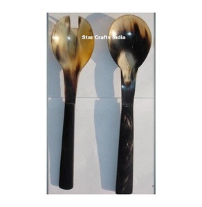 Nouvelle cuillère à dessert en corne unique, manche en os, cuillère en corne noire, vente chaude, prix d'usine, ensemble de couverts de restaurant, style luxueux - Product Image 2