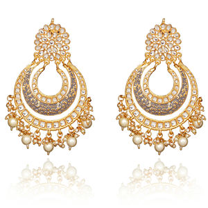 Pendientes de Araña con Cuentas, Base de Metal Duradera, Chapado en Oro, Cristal, Diseño Geométrico, para Fiestas - Product Image 1