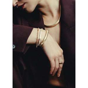 Pulsera Claire de Cadena Trenzada Chapada en Oro y Rodio de 18K con Dijes de Estilo Religioso con Diamantes, Ideal para Regalo - Product Image 3