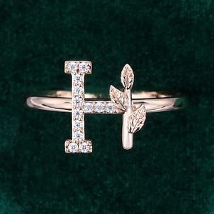 ขายส่ง0.10ctw 1.00มิลลิเมตรรอบตัดเพชรที่ยอดเยี่ยม "H" แหวนตัวอักษรเริ่มต้นแหวนเครื่องประดับปรับแต่งแหวนเพชร - Product Image 2