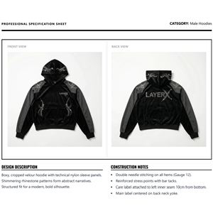 เสื้อฮู้ดดี้ผู้ชายไซส์ใหญ่ ผ้าโพลีเอสเตอร์/คอตตอน ผ้าฟลีซเฟรนช์เทอร์รี่ ปักลายไนลอน ทรงบ็อกซี่ ใส่สบาย ฤดูหนาว ผลิตตามสั่ง - Product Image 6