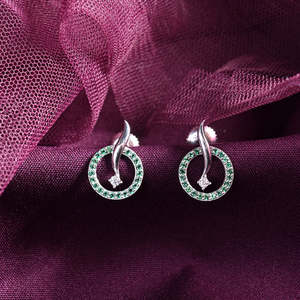 NOVAMART Fine 925 Sterling Silver Verde <b>Crystal</b> <b>Earrings</b> Wholesale Export - Product Image 2