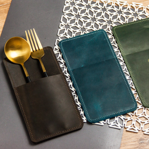 Porta Cubiertos Enrollable de Cuero Ecológico, Lujoso y Duradero, Organizador de Utensilios Reutilizable para una Experiencia Gastronómica Sostenible LCH-0045 - Product Image 2