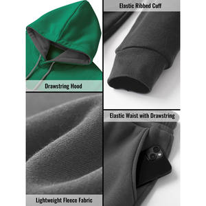 Vêtements de sport de qualité, ensemble sweat-shirt et pantalon de survêtement pour homme, 2 pièces, 100% coton, logo imprimé personnalisé, ensembles de jogging, survêtements unisexes - Product Image 5