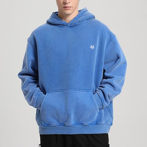 Precio al por mayor sudaderas con capucha para ropa de Hombre Sudaderas con capucha de lavado ácido 100% estilo urbano Sudadera con capucha acogedora con logotipo bordado - Product Image 2