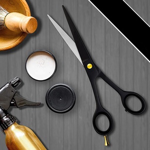 Ciseaux de coiffeur en acier inoxydable noir de haute qualité de 7 pouces ciseaux de coiffure à pointe pointue fabriqués en ciseaux - Product Image 4