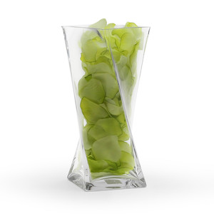 VUT0410 - <b>Clear</b> Twisted Block <b>Vase</b> - H:10 - Product Image 2