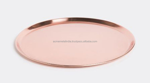Bandeja de vajilla de mesa de acero inoxidable con acabado de cobre martillado, utensilios de cocina para el hogar, bandeja decorativa para servir, suministros - Product Image 5