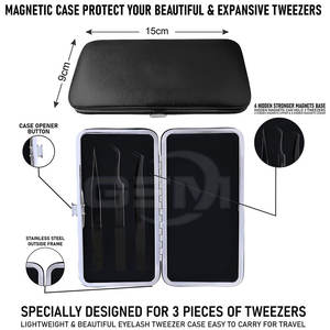 Pinzas Profesionales para Pestañas de Acero Inoxidable Negro, Marca GEMSTONE ENTERPRISES, Logotipo Personalizado, Punta Suave y Duradera, Nuevo Diseño en Oferta - Product Image 6