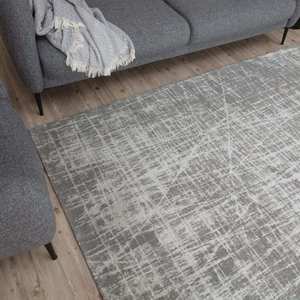 Tapis en coton lavable Carina gris 6921G, style moderne classique, pour salon, chambre, hôtel - Product Image 6