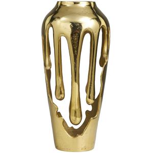 Florero de metal fundido de color dorado, lujosa decoración para el hogar para impresionantes arreglos florales - Product Image 1