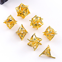 Sanseking-Jeu de dés en cuivre polyédrique de 7 pièces, taille standard, pour table de jeu de rôle et jeux de société