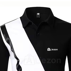 Polos de manga larga de moda para hombres con cuello Polos de manga larga de moda para adultos - Product Image 4