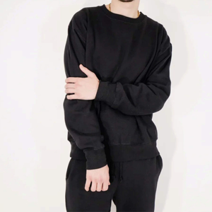 Sudadera de invierno extragrande de peso pesado para hombre con capucha lisa, conjunto de ropa superior de cuello redondo con logotipo personalizado, moda ecológica - Product Image 6