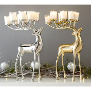Set of 2 Reindeer <b>Candelabra</b> Creative Quality Metal Brass Material Stag <b>Candelabra</b> Candle Holder for Home Christmas Ornaments - Product Image 2