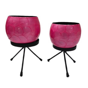 Pot de fleur en fer de forme ronde pour la maison balcon et jardin Pot de fleur jardin Patio intérieur extérieur fait à la main en vrac produit - Product Image 1