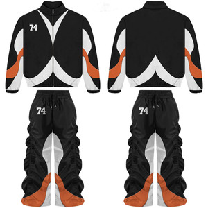 Respirant bas quantité minimale de commande léger grande taille en nylon 2 pièces ensemble coupe-vent sur mesure costume coupe-vent décontracté pour hommes - Product Image 2