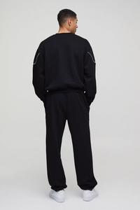 High Quality Low Price Men <b>Tracksuit</b> Sets / Two Piece Black Sweatshirt & Pants <b>Tracksuit</b> Set Men Custom Made in Pakistan - Product Image 2
