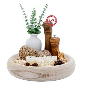 Bol en bois de paulownia rond de qualité supérieure pour la décoration de la maison, assiettes à fruits, plateau à collation, fruits, noix, fournisseur personnalisé - Product Image 1