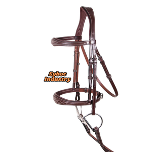 Brida Para Caballo Sillín occidental Nuevo estilo inglés Brida de doma Piel de vaca genuina Caballo Headstall Productos de cuero Premium para caballos - Product Image 1