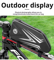Sac triangulaire de cadre de vélo en coque rigide imperméable de qualité supérieure, grande capacité, en PU et EVA, pour tube supérieur, portable, pour vélo de route, vente en gros