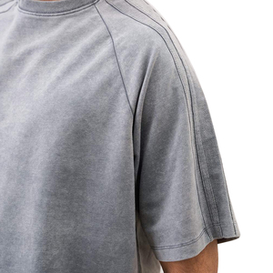 Camisetas lavadas con ácido de último diseño, camisetas de manga corta suaves personalizadas lavadas con ácido, camisetas informales lavadas con ácido de alto timbre para hombres - Product Image 3