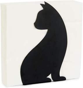 Distributeur de serviettes en métal de conception de chat noir porte-serviettes autoportant pour Table de cuisine boîte à mouchoirs élégante pour un usage domestique - Product Image 1