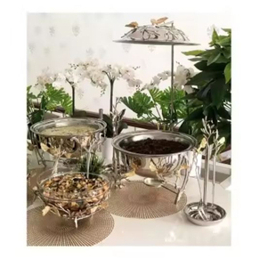 Todos los eventos Vajilla Plato decorativo para frotar Eid-Ul Fitr Calentador de alimentos decorativo Buffet Servir Plato para frotar - Product Image 4