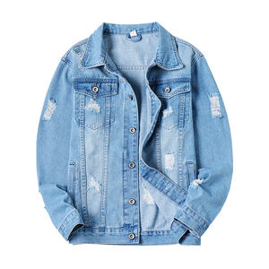 Vente en gros Veste en jean à manches longues personnalisée de haute qualité pour hommes Manteau streetwear brodé Vestes en jean d'automne avec fermeture à glissière - Product Image 6
