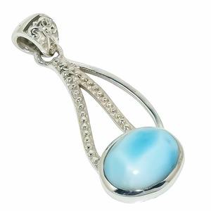 Colgante de piedras preciosas Larimar, joyería para mujer, joyería de estilo bohemio de plata, colgante hecho a mano de tendencia de Plata de Ley 925, regalo para ella - Product Image 3