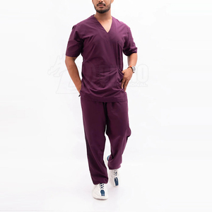 Haute Qualité Étanche Médical Scrubs À Manches Courtes Scrub Ensembles Nouveau Élégant Unisexe Doux Spandex/Polyester Uniformes D'hôpital - Product Image 1