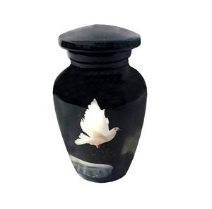 โกศสีขาวพิมพ์ลายนกคาร์ดินัลสีแดงสำหรับขี้เถ้าของมนุษย์ทำจากอะลูมิเนียม - Product Image 6